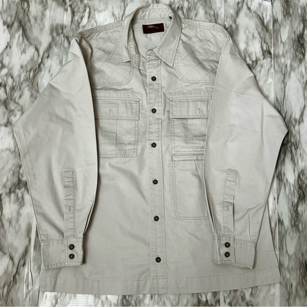 Tan Lightweight Shirt Jacket Shacket Gorpcore Outdoor Hiking Utility Crunchy